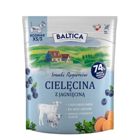 Baltica Smaki Regionów Cielęcina Z Jagnięciną Xs / S- Karma Sucha Dla Psa -1kg