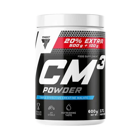 Trec Nutrition CM3 Powder Kreatyna Jabłczan 600g smak pomarańcza