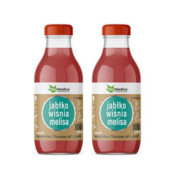 Zestaw: 2x EkaMedica Sok jabłko, wiśnia, melisa 300ml