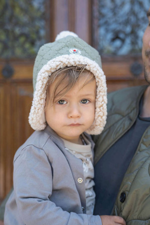 Lodger Dwuwarstwowa zimowa czapeczka z polaru szałwiowa Fleece Elm 6-12 m