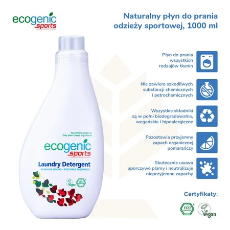 Ecogenic Sports, Płyn do prania odzieży sportowej, 1000 ml