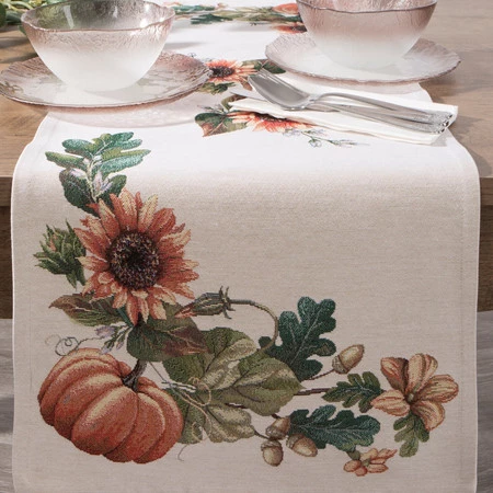 Obrus gobelinowy szerokość: 40 cm, długość: 100 cm, kolor: naturalny