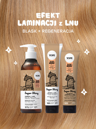 Yope Daily Heroes Super Shiny Galaretka laminująca z lnem do włosów 140ml