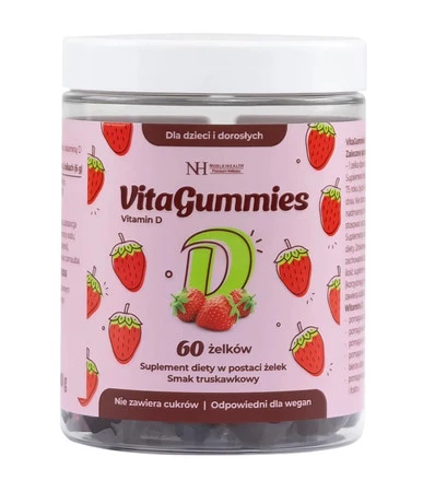 Noble Health VitaGummies Vitamin D 60 żelków smak truskawka