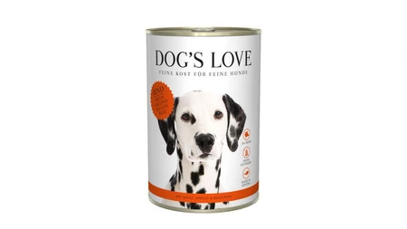 Zestaw 10x DOG'S LOVE Rind - wołowina z jabłkiem, szpinakiem i cukinią (400g)