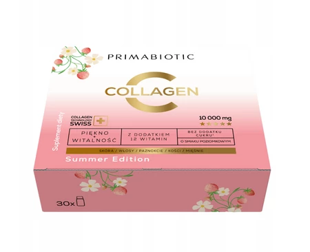 Primabiotic Summer kolagen do picia box 30 szt. x 30 ml smak poziomka