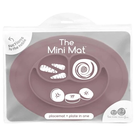 EZPZ Silikonowy talerzyk z podkładką mały 2w1 Mini Mat Mauve