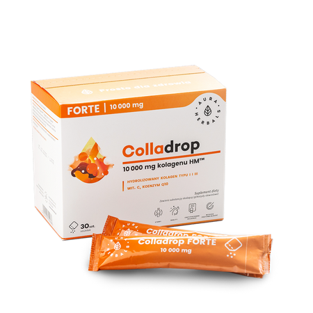 Zestaw 2x Aura Herbals - Colladrop Forte kolagen morski 10000 mg - 30 sasz.