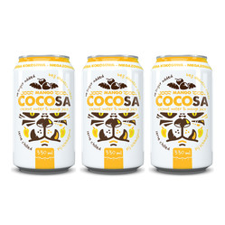 Zestaw: 3x WODA KOKOSOWA Z SOKIEM Z MANGO 330 ml - DIET-FOOD (COCOSA)
