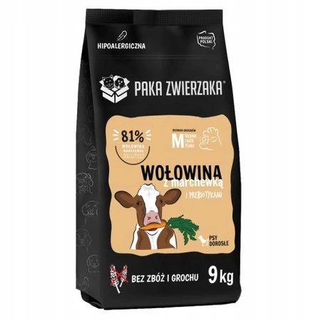 Paka Zwierzaka Adult M Wołowina z Marchewką 9kg