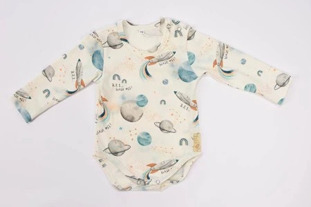 BABY 01197 Body niemowlęce dł rękaw Kosmos ecru 56/62