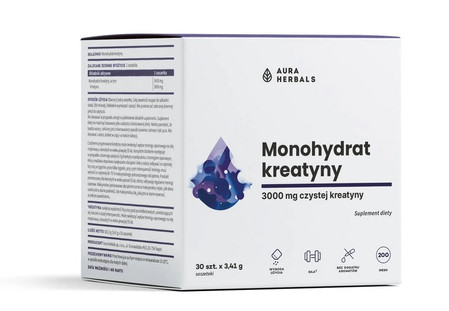 Aura Herbals Monohydrat Kreatyny 3000 mg - 3,41 g x 30 saszetek