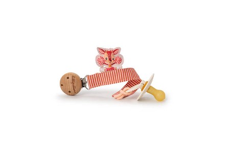 LILLIPUTIENS Zawieszka do smoczka ECO z drewnianym klipsem Sarenka Stella 0 m+