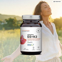 Aura Herbals Witamina D3 2000 IU + K2 - 90 kaps.