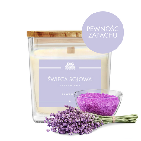 Big Nature Świeca sojowa o zapachu LAWENDA 205g