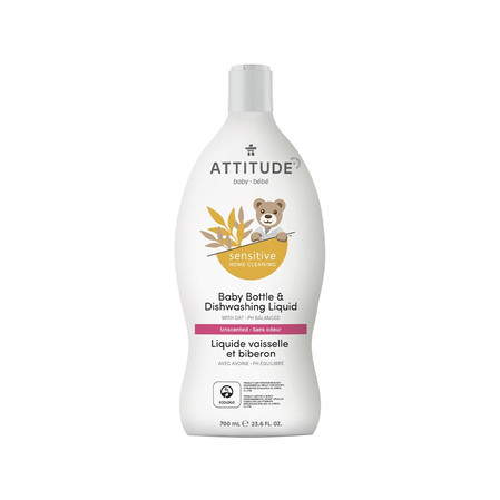 Attitude SENSITIVE HOME CLEANING, Płyn do mycia butelek i naczyń dla dzieci, bezzapachowy, 700 ml