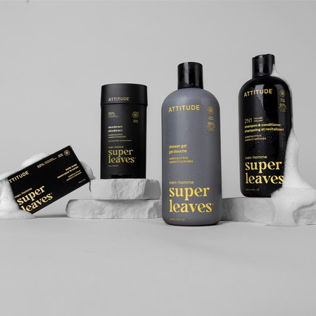Attitude SUPER LEAVES MEN, Mydło w kostce do ciała, dla mężczyzn - Bursztyn i cytrus, 113 g