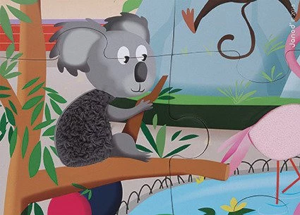Janod Puzzle sensoryczne 20 elementów Wycieczka do zoo