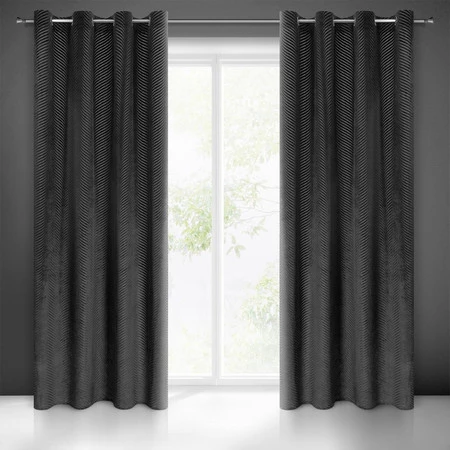 ZASŁONA GOTOWA LUSSI 140 X 250 CM CZARNY