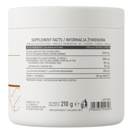 Ostrovit Kolagen + Matcha smak naturalny 210 g