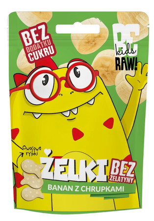 BeRAW! Kids Żelki Banan z chrupkami 35g żelki dla dzieci