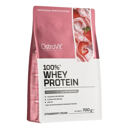 OSTROVIT  100% Whey Protein odżywka białkowa 700 g smak kremowej truskawki
