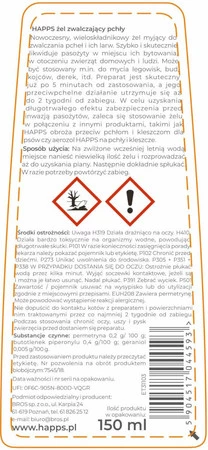 HAPPS Żel myjący zwalczający pchły u psa 150ml