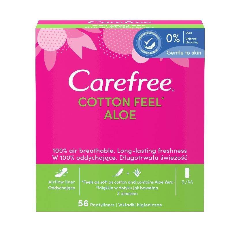 Carefree – Cotton Aloe, Wkładki higieniczne – 56 sztuk