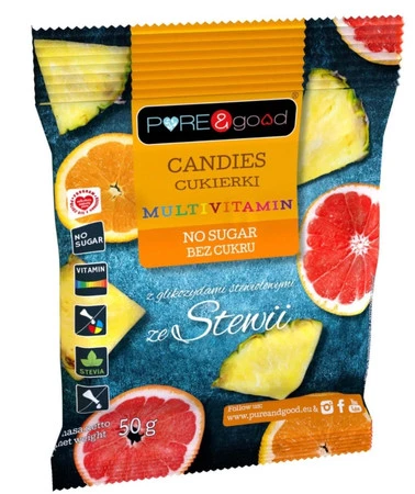 Cukierki multivitamin ze stewią bez cukru 50g