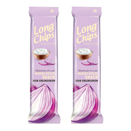 Zestaw 2x Chipsy ziemniaczane o smaku śmietany z cebulką 75 g