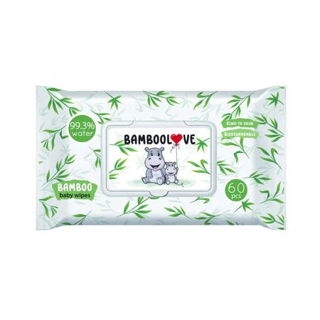 CHUSTECZKI BAMBUSOWE NAWILŻANE 60 szt. - BAMBOOLOVE