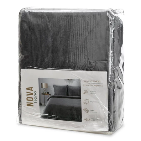 Komplet pościeli Flano 2, 220 x 200 cm, Stalowy