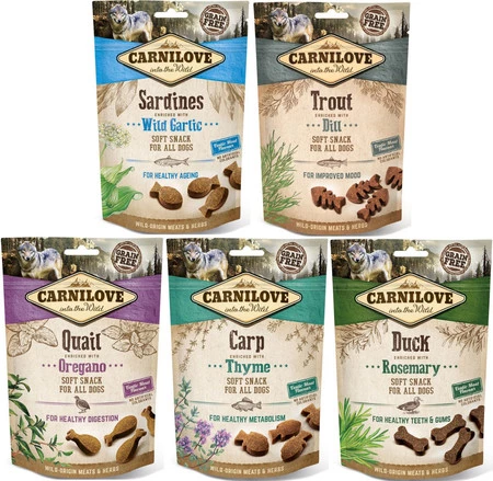 CARNILOVE DOG Soft Snack Trout Dill PSTRĄG 200g