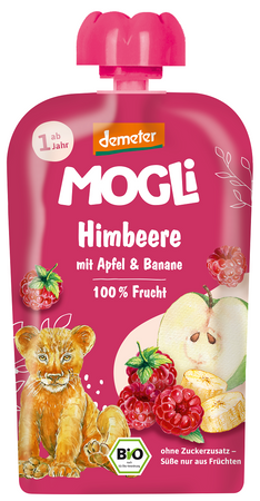 Mogli MUS JABŁKO - BANAN - MALINA BEZ DODATKU CUKRÓW OD 1 ROKU DEMETER BIO 100 g - MOGLI