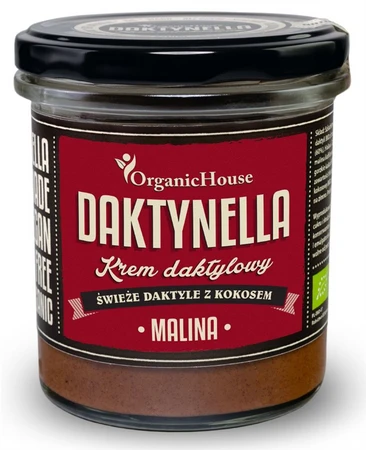 Organic House Daktynella malina - krem kokosowo-daktylowy malina  BIO 280 g
