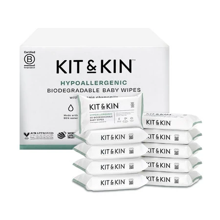 Kit & Kin, Chusteczki nawilżane dla dzieci, 60 szt.
