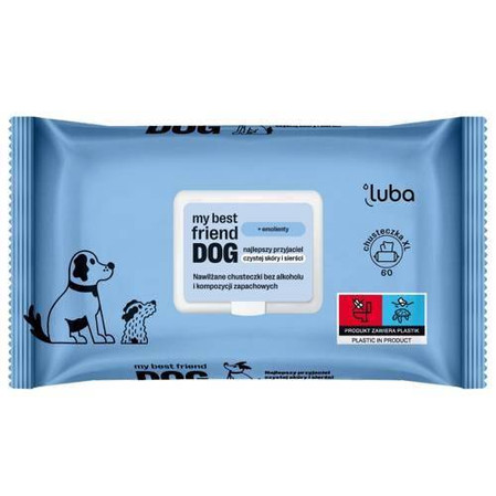 my best friend DOG nawilżane chusteczki do oczyszczania i ochrony skóry i sierści 60szt