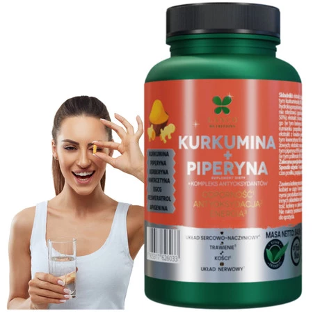 Lanco Nutritions KURKUMINA + PIPERYNA 1155 mg - Kompleks antyoksydantów 60 kaps.