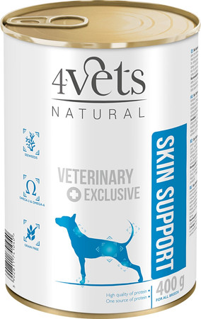 4VETS Natural SKIN SUPPORT dla psa z alergiami skórnymi 400g
