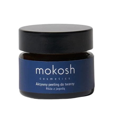 Mokosh − Róża z jagodą, aktywny peeling do twarzy − 15 ml
