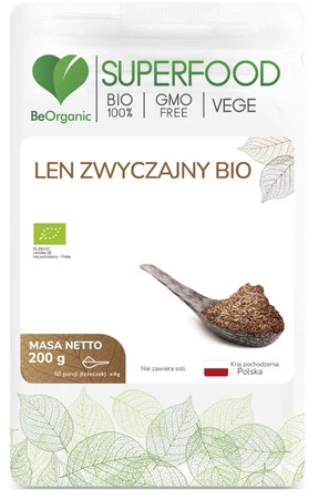 BeOrganic Len zwyczajny (siemię lniane) BIO 200g