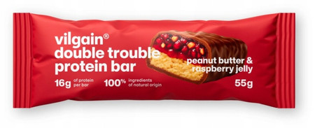 Vilgain Double Trouble Protein Bar masło orzechowe dżem malinowy 55 g