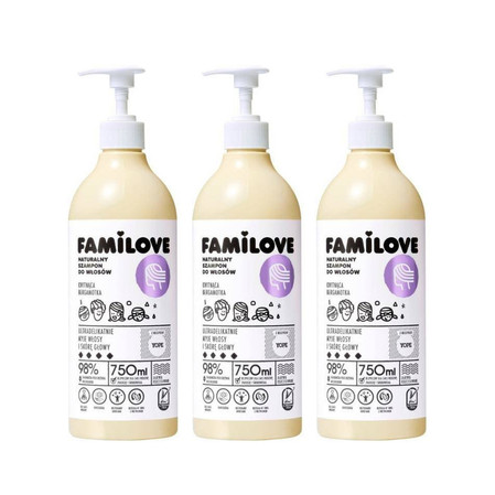 Zestaw: 3x Yope - Familove szampon do wszystkich rodzajów włosów Kwitnąca Bergamotka 750ml