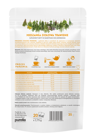 Purella Superfoods Superherbs Mieszanka ziół do zaparzania Trawienie 35g