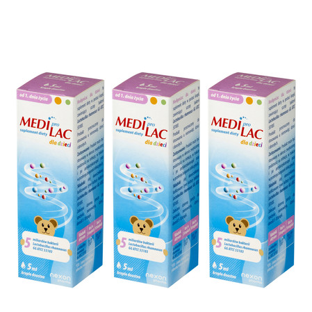 Zestaw: 3x Nexon Mediprolac Dla Dzieci Krople Doustne - probbiotyk 5ml