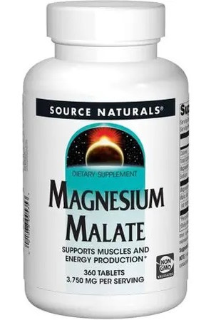 SOURCE NATURALS Magnesium Malate Jabłczan magnezu na wsparcie pracy mięśni 360 tabl.
