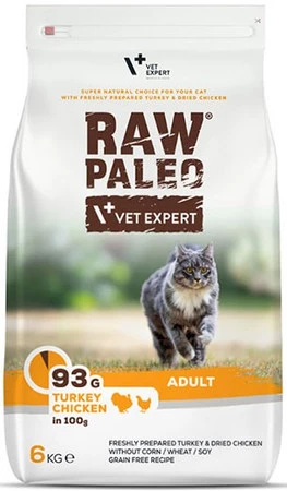 Vet Expert RAW PALEO Adult Indyk Kurczak 6kg