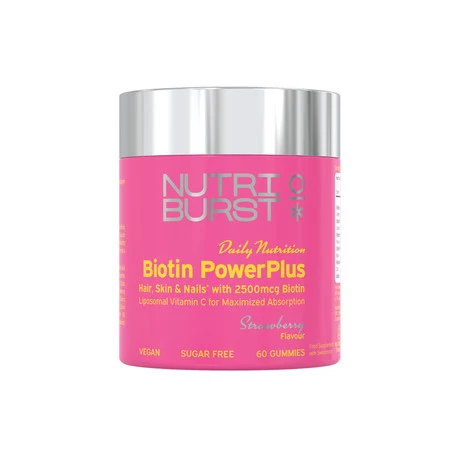 Nutriburst Biotin PowerPlus suplement w żelach wspierający zdrowie włosów, skóry i paznokci 60 szt.