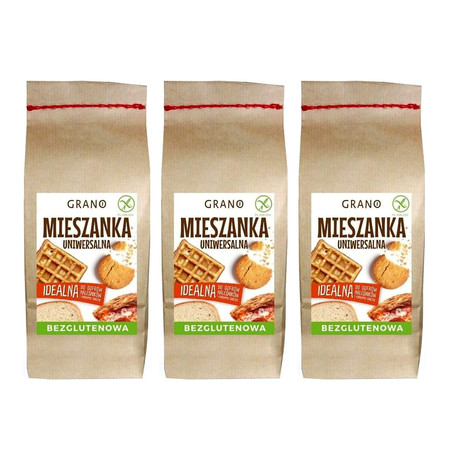 Zestaw: 3x Grano Mieszanka Uniwersalna Bezglutenowa 1 kg