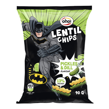 Oho! Chipsy z czerwonej soczewicy o smaku pikli i koperku 90 g